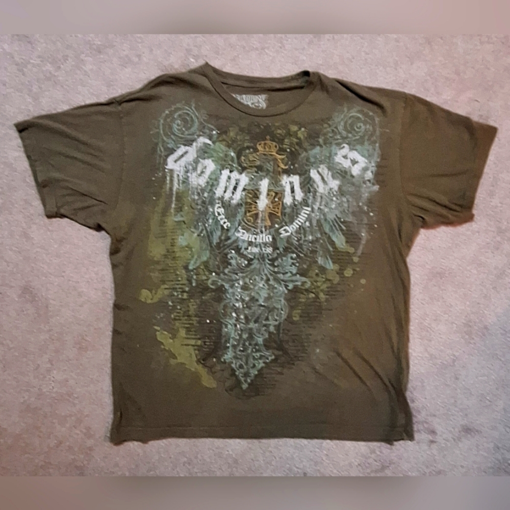 Dominus Size 2xL  Short Sleeved T W\ Luke 1:38 Graphic Print